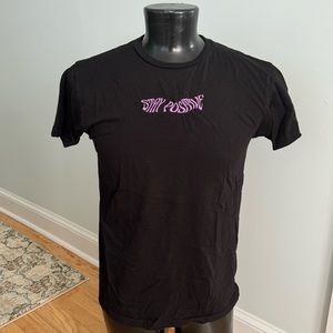 LCM International Stay Positive Embroidered Black Tee Shirt Size Large